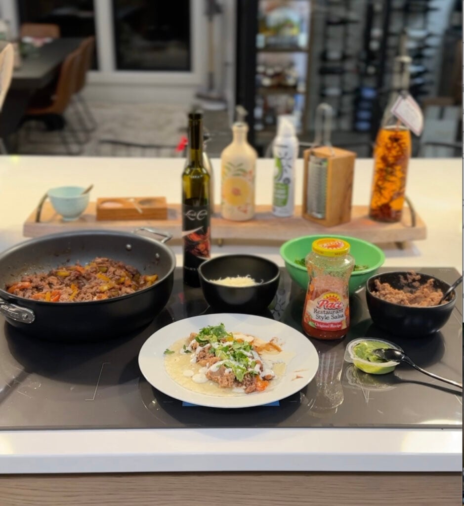 chicken fajitas with sides