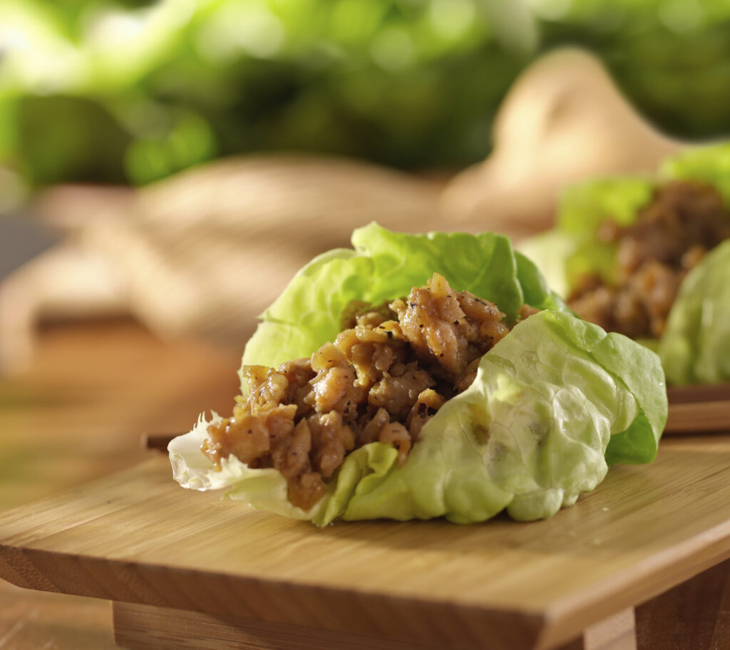 Chicken Lettuce Wrap with Sriracha Sauce