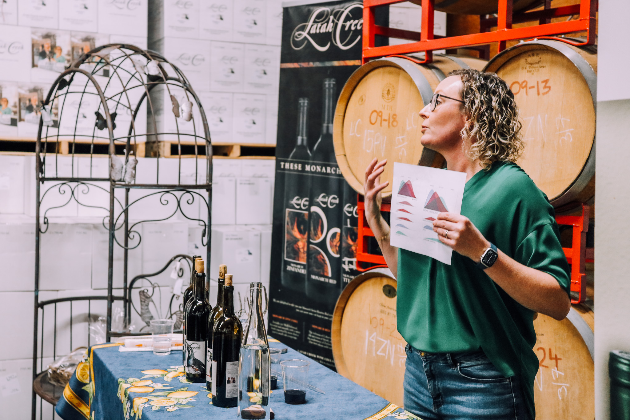 Natalie teaching a winemaking class